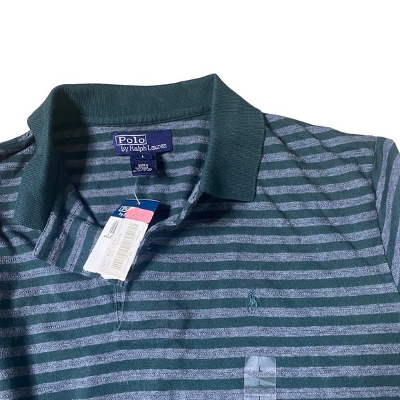 NWT Polo Ralph Lauren Green Gray Striped Long Sleeve Shirts Boys XL - Picture 2 of 3